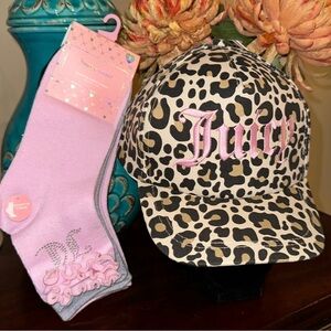 NWT Juicy Couture Head2Toe Bundle Hat and 5 Crew Socks